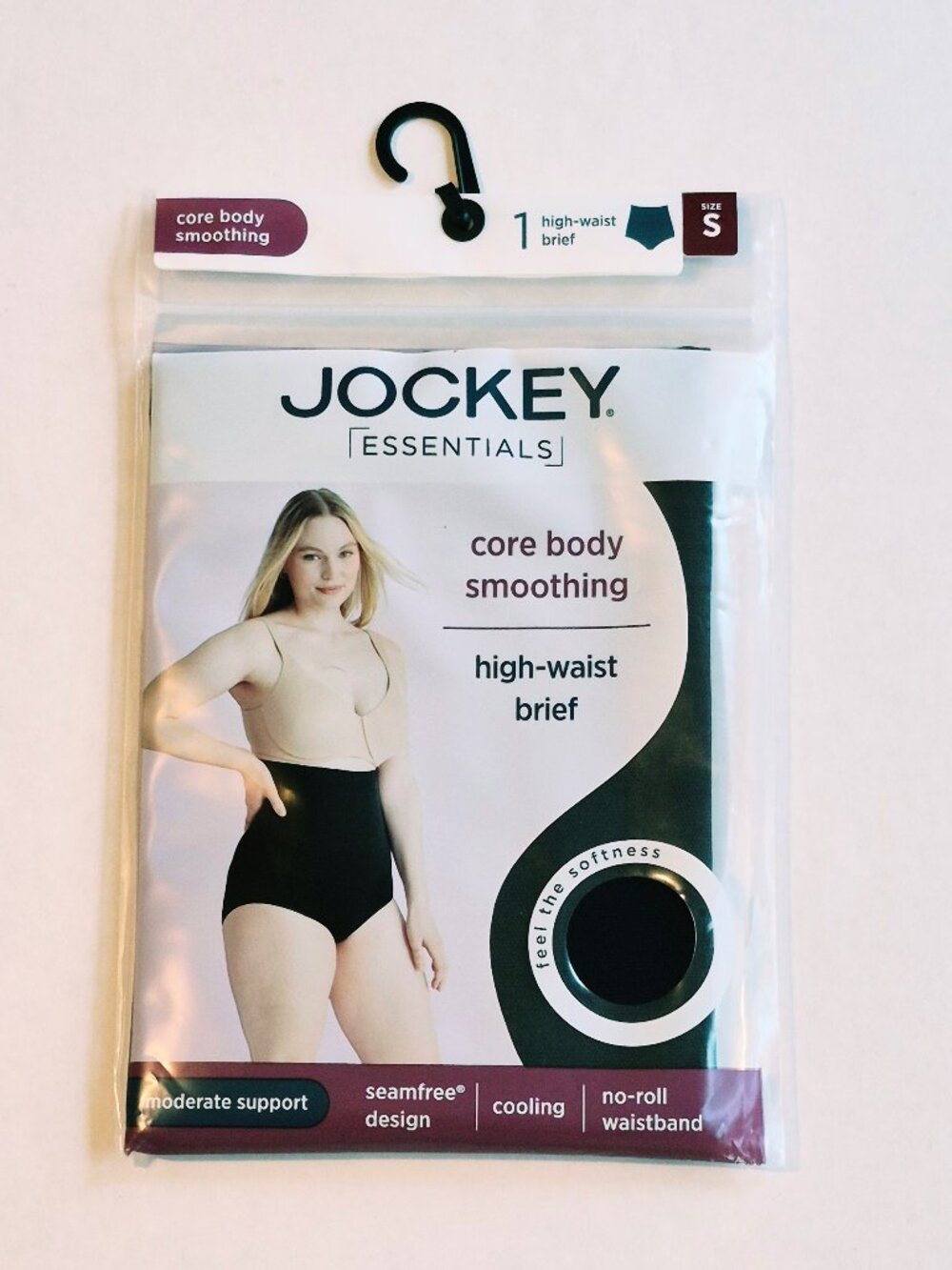Jockey Essentials Women’s SMALL Black Core Body Smoothing High Waist Brief